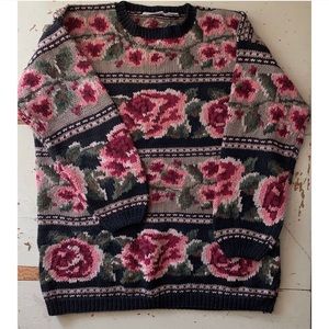 vintage : Preview Basic : knit rose sweater